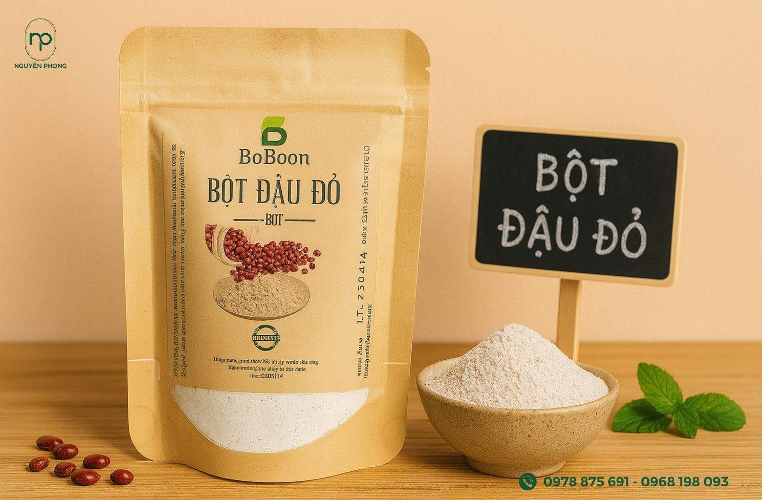 Tem dán bột đậu đỏ